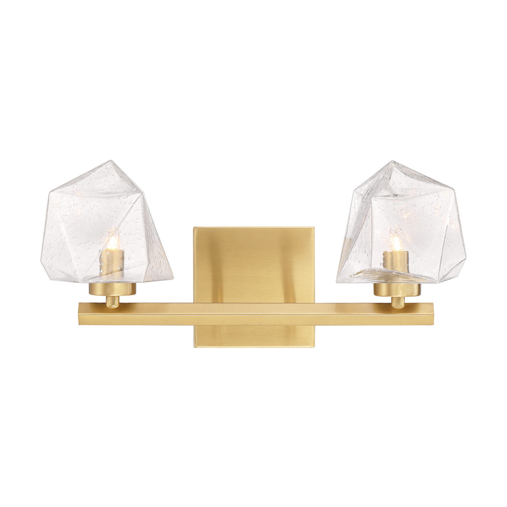 Castello 2-Light Bathroom Vanity Light in Warm Brass