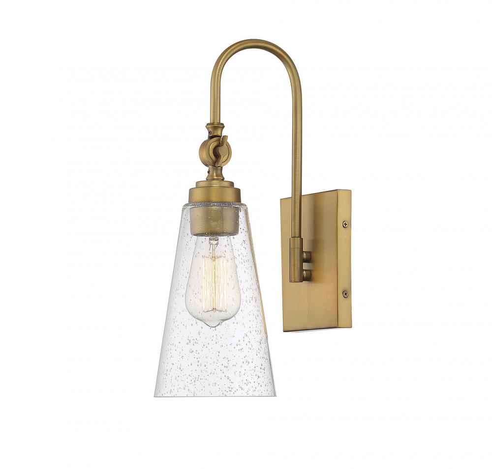 York 1-Light Adjustable Wall Sconce in Warm Brass