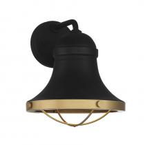 Savoy House 5-179-137 - Belmont 1-Light Outdoor Dark Sky Wall Lantern in Textured Black with Warm Brass Accents