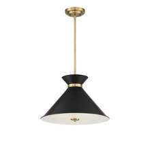 Savoy House 7-2416-3-143 - Lamar 3-Light Pendant in Matte Black with Warm Brass Accents