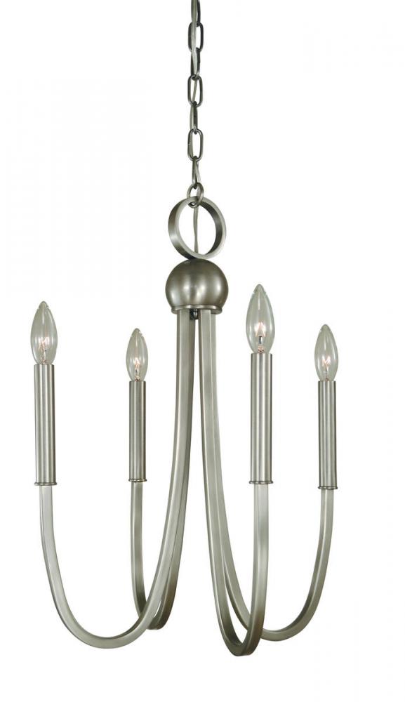 4-LIGHT BRUSHED NICKEL ALEXANDRIA CHANDELIER