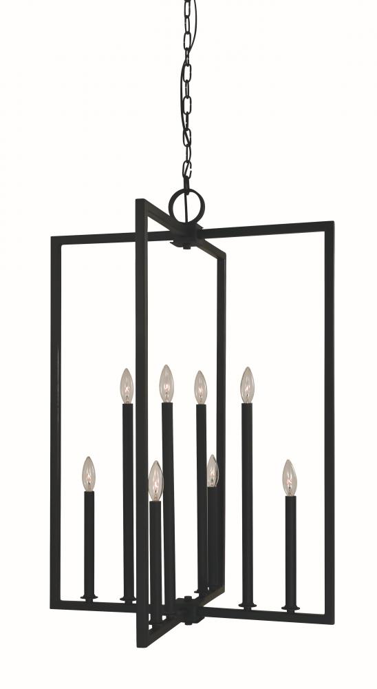 8-LIGHT MATTE BLACK ANDREW FOYER CHANDELIER