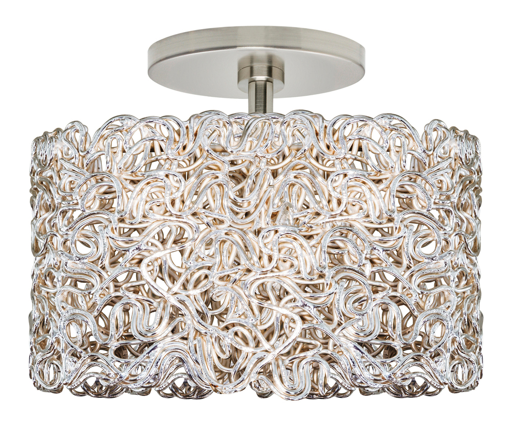 Ceiling 10" Spaga Silver Polished Nickel E26 120v LED A19 10w x 3