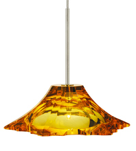 Stone Lighting PD038AMBZL2M - Pendant Peak Crystal Amber Bronze LED G4 JC 2W Monopoint Canopy