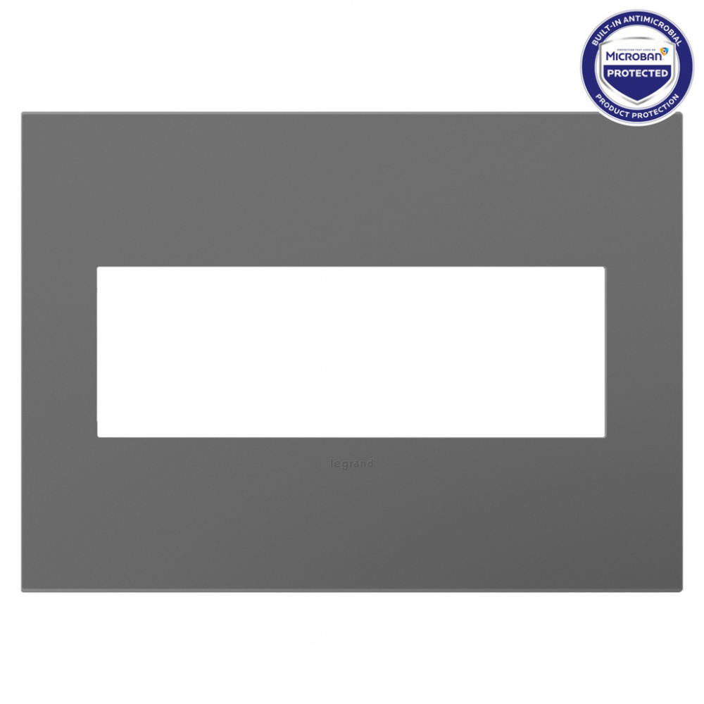 adorne Magnesium Three-Gang Screwless Wall Plate with Microban