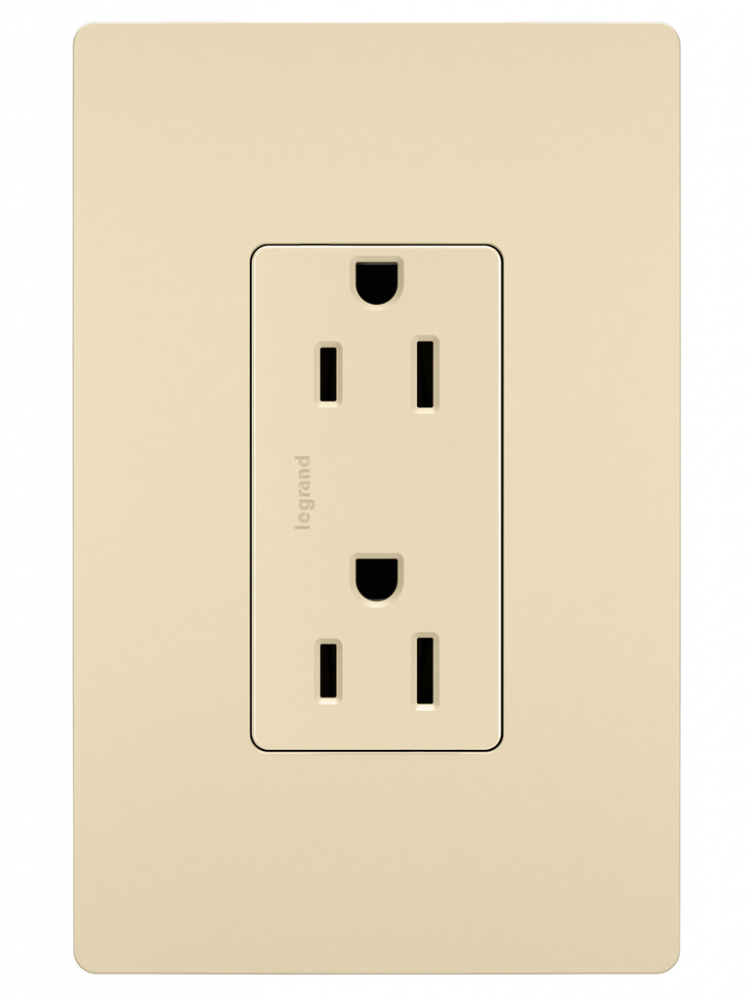 radiant? Self-Grounding Outlet, Ivory