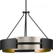 Progress P500330-31M - Lowery Collection Five-Light Matte Black/Aged Silver Leaf Industrial Luxe Pendant
