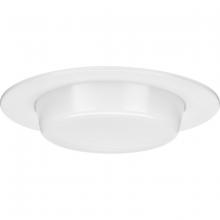 Progress P806005-028 - 6" Satin White Recessed Drop Lensed Shower Trim with Frosted Glass Diffuser for 6" Housing (