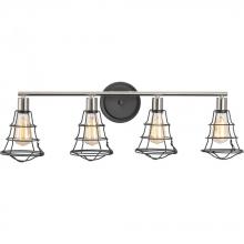 Progress P300031-143 - Gauge Collection Four-Light Graphite Farmhouse Bath Vanity Light