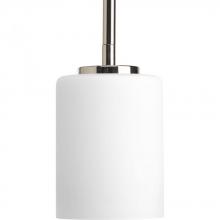 Progress P5170-104 - Replay Collection One-Light Polished Nickel Etched White Glass Modern Mini-Pendant Light
