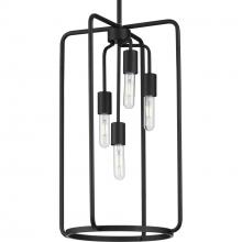 Progress P500224-031 - Bonn Collection Four-Light Matte Black Farmhouse Pendant Light