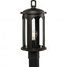 Progress P540033-020 - Gables Collection One-Light Antique Bronze and Clear Glass Transitional Style Outdoor Post Lantern w