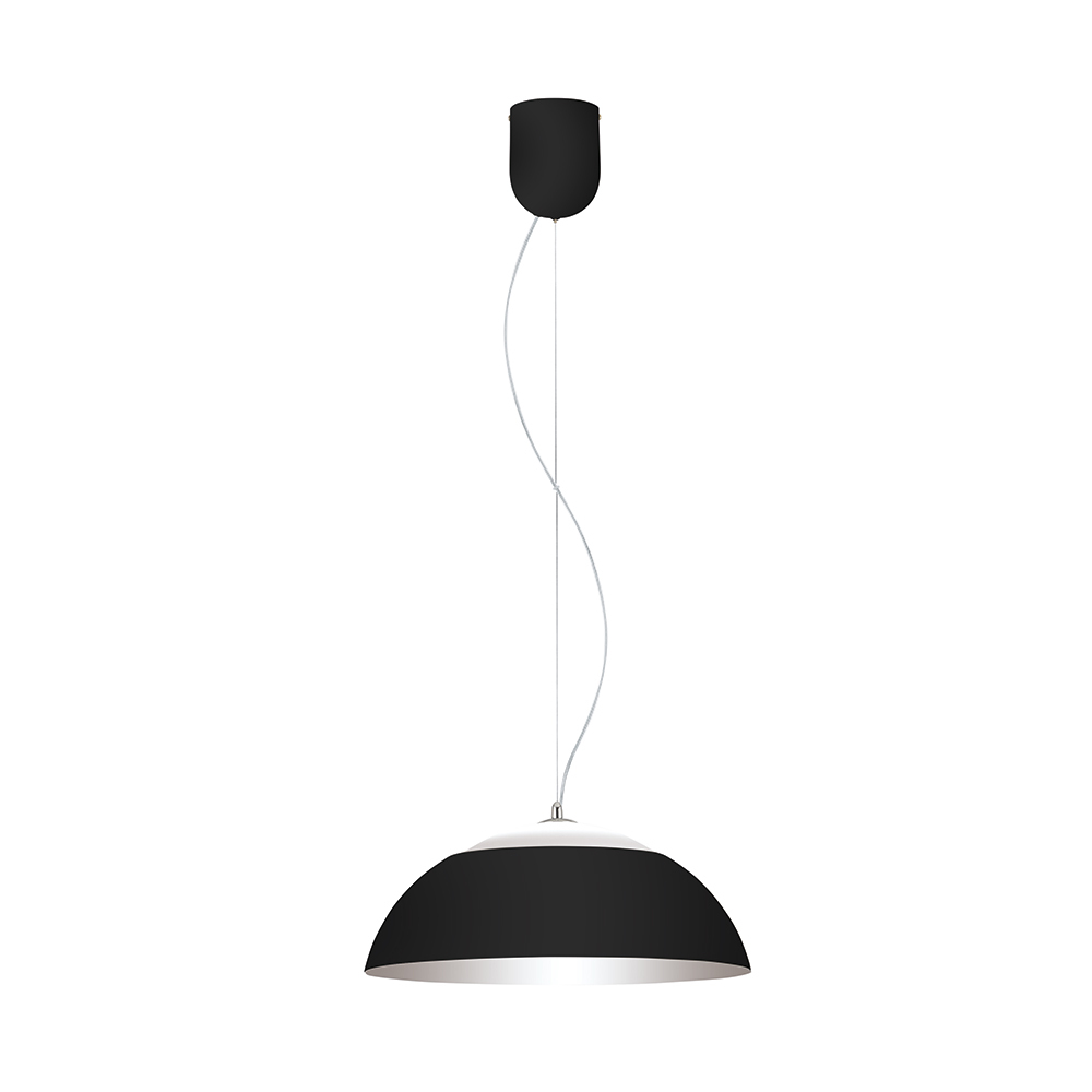 1x30W LED Pendant w/ Black Outer Finish & Silver Interior Finish