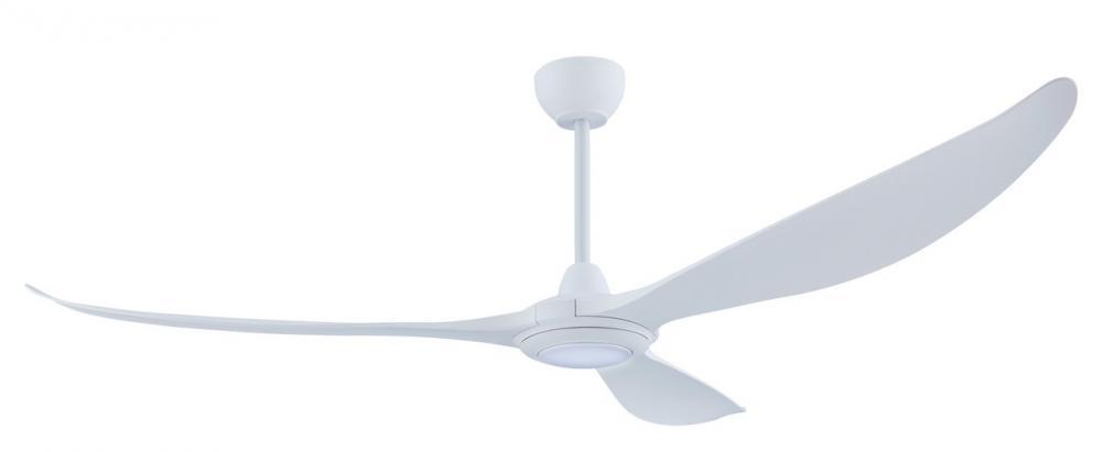 72" MISSION BAY LED c/fan, White matt