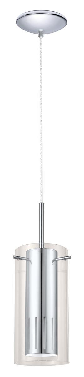 1X50W Mini Pendant With Chrome Finish & Interior Chrome Cylinder Surrounded By Clear Glass