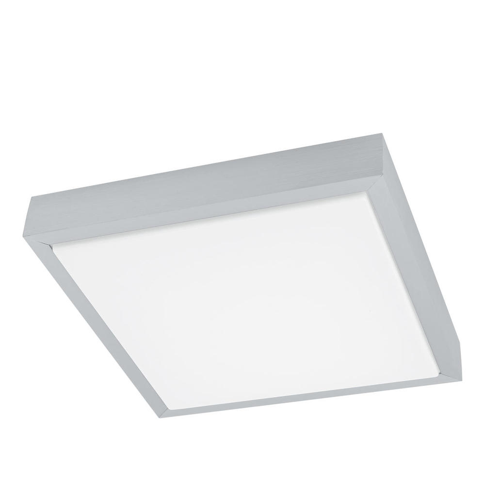1 LT LED Ceiling Light w/ Brushed Aluminum Finish & White Plastic Shade