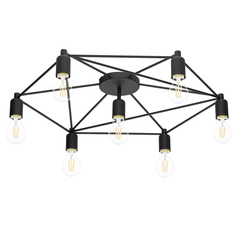 7x60W Ceiling Light w/ Black Finish