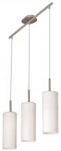 Eglo 20128A - 3x100W Three Light Island Pendant w/ Matte Nickel Finish and White Frosted Glass
