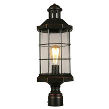 Eglo 202874A - 1x60W Outdoor Post Light w/ Oil Rubbed Bronze Finish and Clear Seeded Glass
