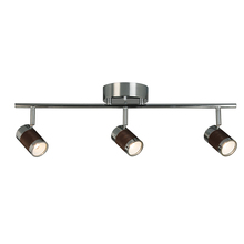 Eglo 204014A - 3 LT Integrated LED Track Light w/ Chrome Finish & Brown w/ Chrome Accents Adjustable Lamp Heads