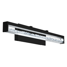 Eglo 204257A - Integrated LED Vanity bath light with Matte Black finish Clear Glass and Clear Crystals