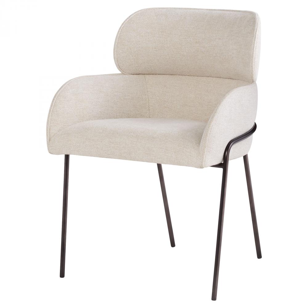 Julian Dining Chair Off-White Chenille Basket Weave