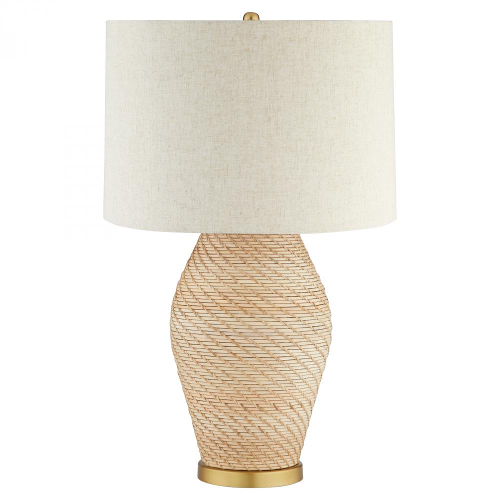 Rotin Table Lamp | Natural | Antique Brass | White