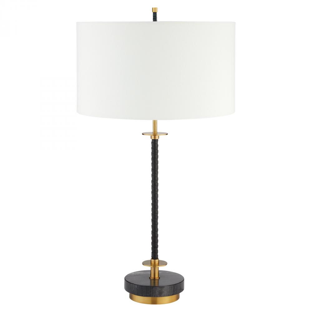 Santiago Table  Lamp | Black | Brass | White