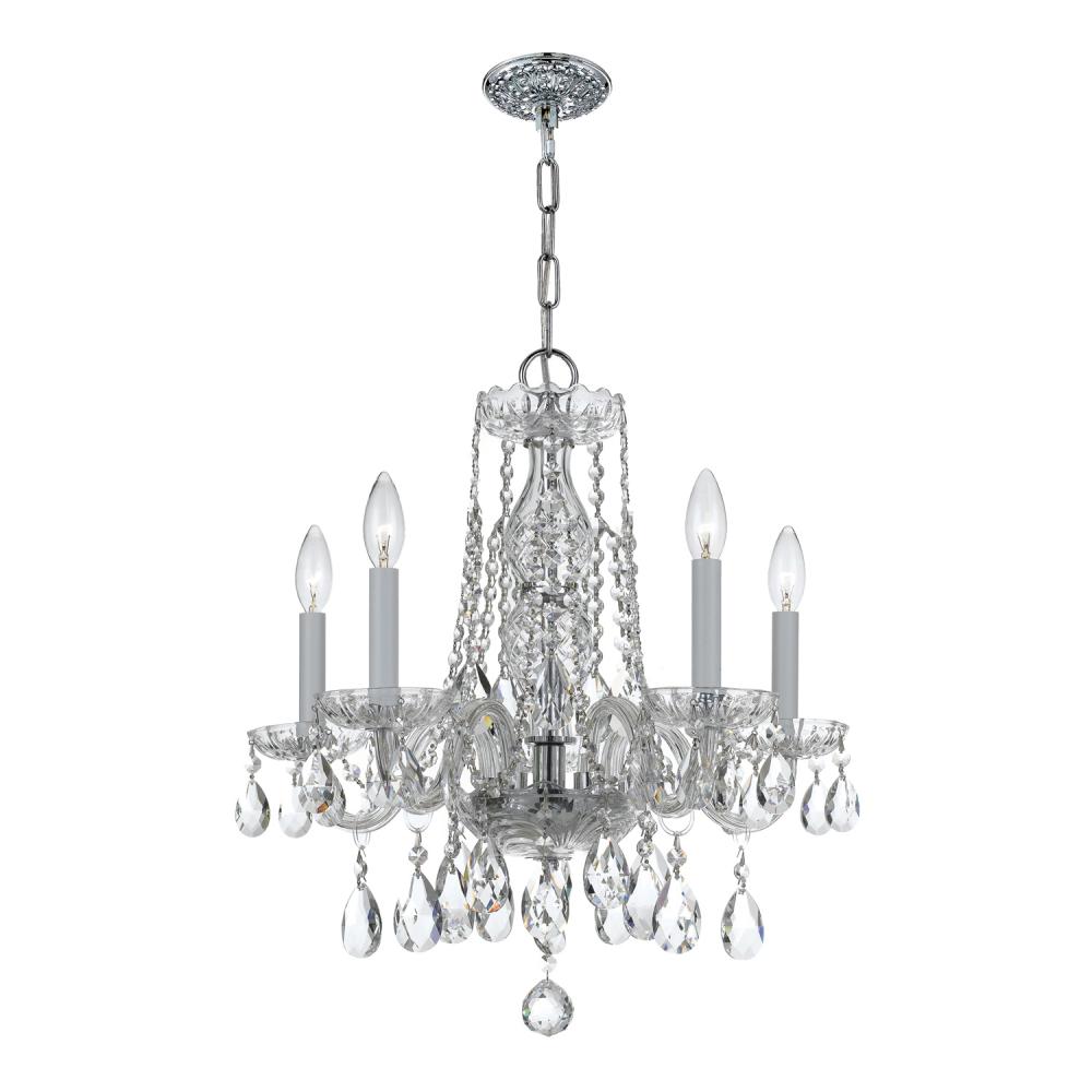 Traditional Crystal 18'' Hand Cut Crystal Polished Chrome Chandelier