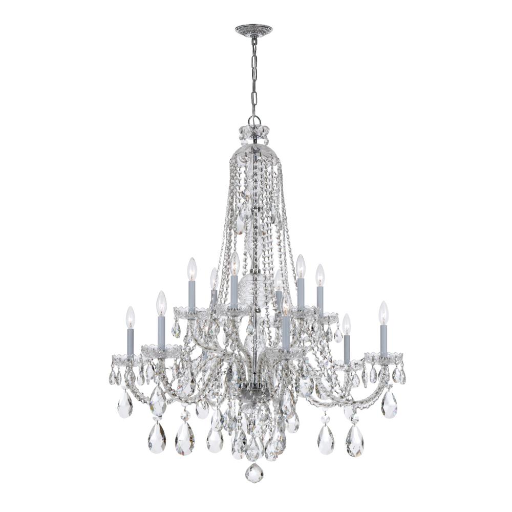 Traditional Crystal 37.5'' Swarovski Strass Crystal Polished Chrome Chandelier