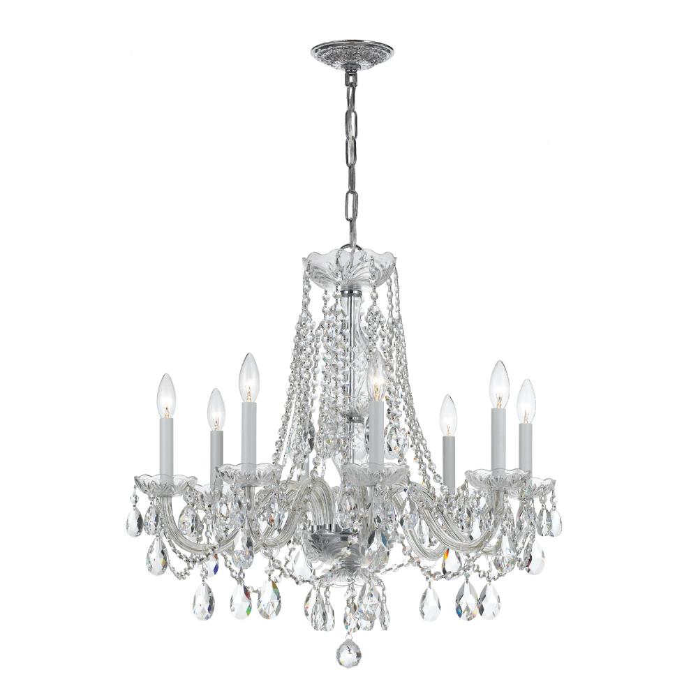 Traditional Crystal 26'' Swarovski Strass Crystal Polished Chrome Chandelier