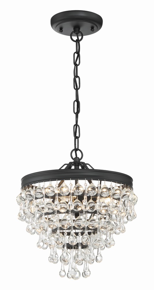 Calypso 13'' Crystal Teardrop Matte Black Chandelier