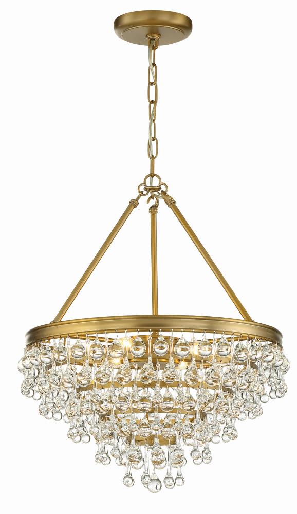 Calypso 20'' Crystal Teardrop Vibrant Gold Chandelier