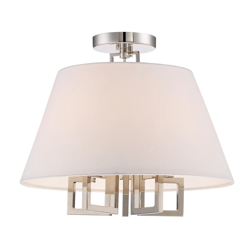 Libby Langdon Westwood 16'' Polished Nickel Semi Flush Mount