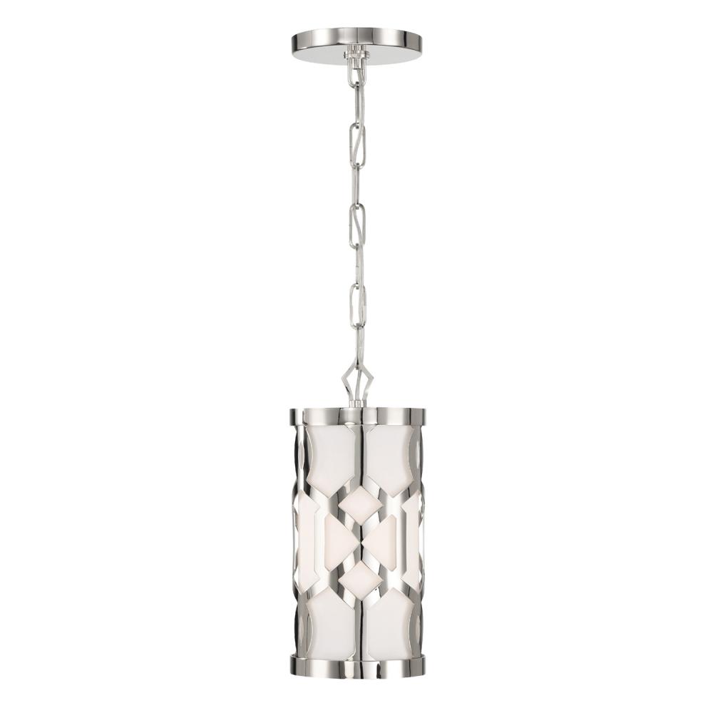 Libby Langdon for Crystorama Jennings 1 Light Polished Nickel Mini Pendant