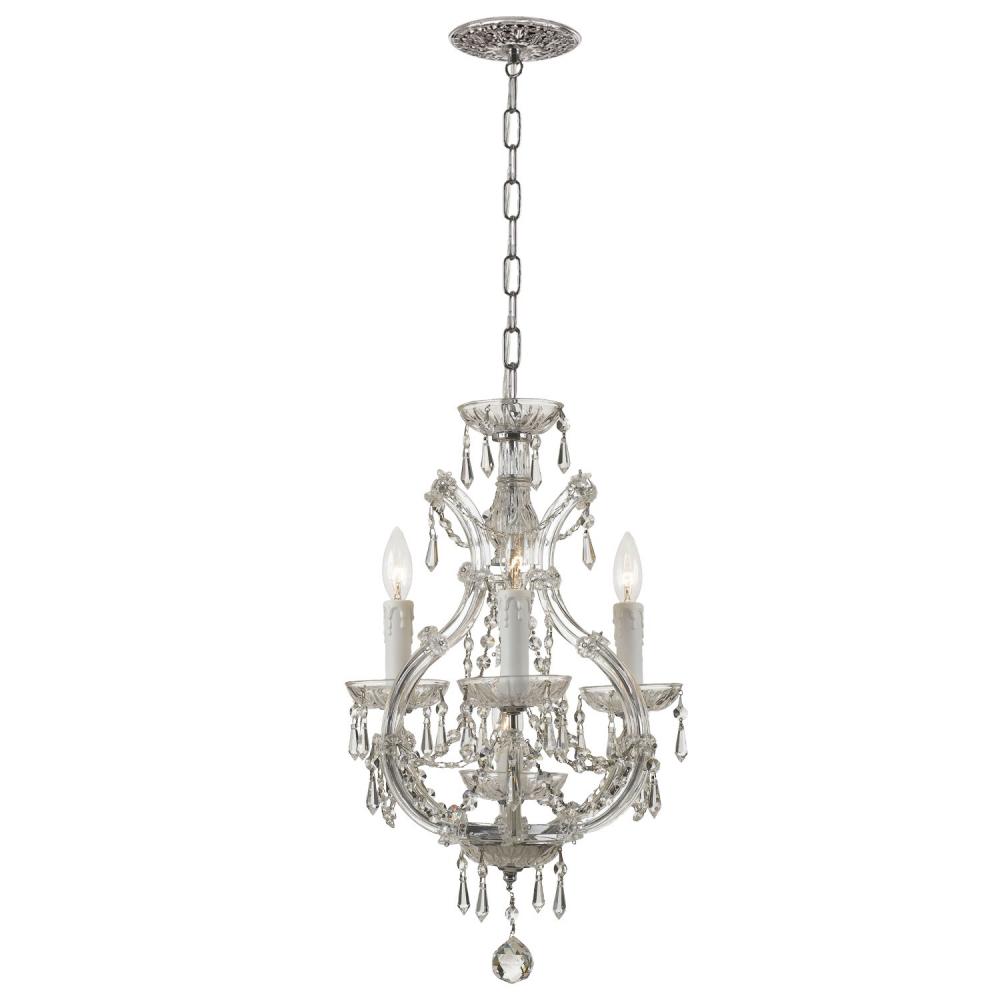 Maria Theresa 4 Light Hand Cut Crystal Polished Chrome Mini Chandelier