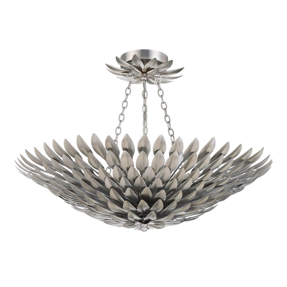Broche 24.5'' Antique Silver Semi Flush Mount
