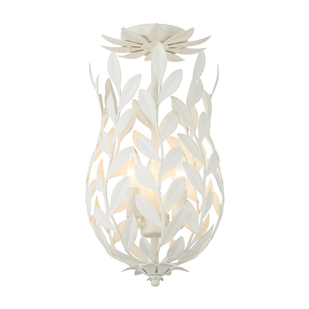 Broche 9.5'' Matte White Semi Flush Mount