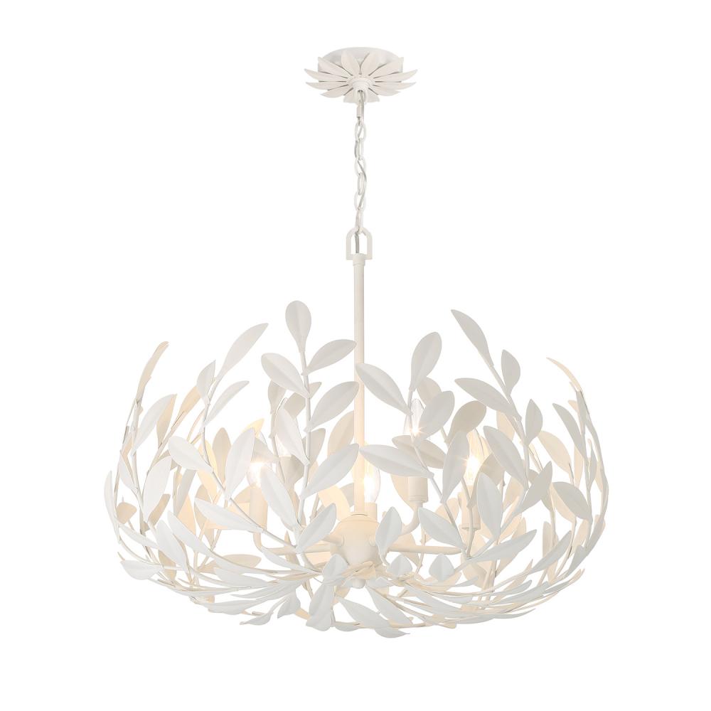 Broche 23'' Matte White Chandelier