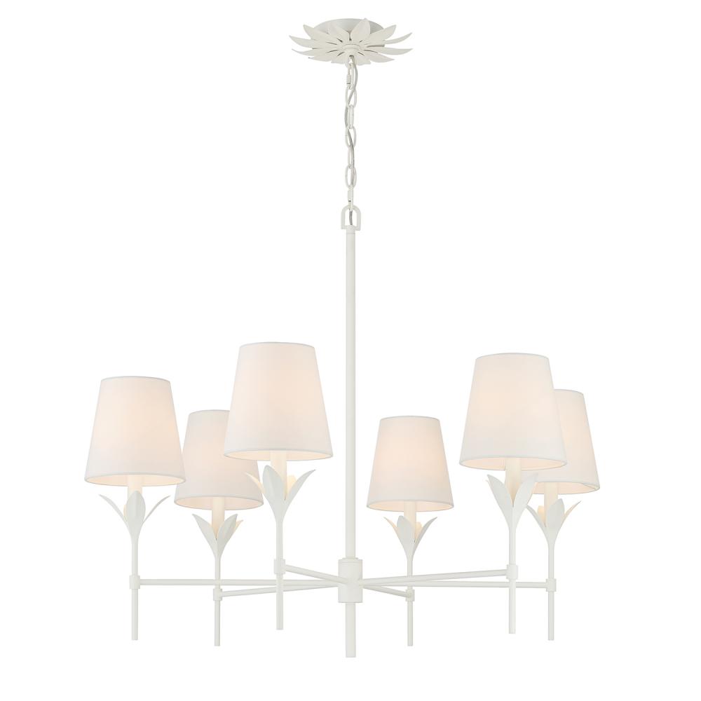 Broche 32'' Matte White Chandelier