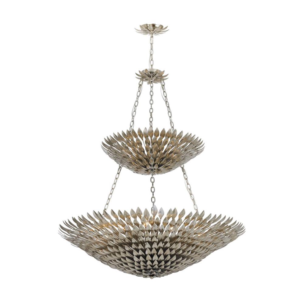 Broche 40'' Antique Silver Chandelier