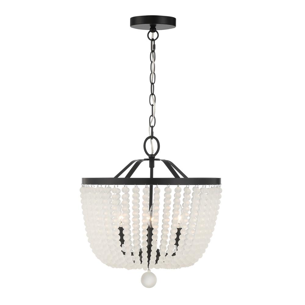 Rylee 16.5'' Matte Black Frosted Beads Chandelier