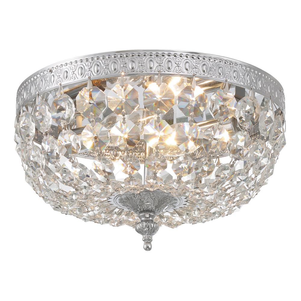 Waltham 10'' Swarovski Spectra Crystal Polished Chrome Flush Mount