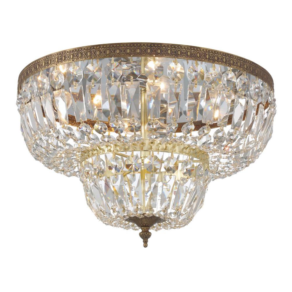 Waltham 18'' Swarovski Spectra Crystal Olde Brass Flush Mount
