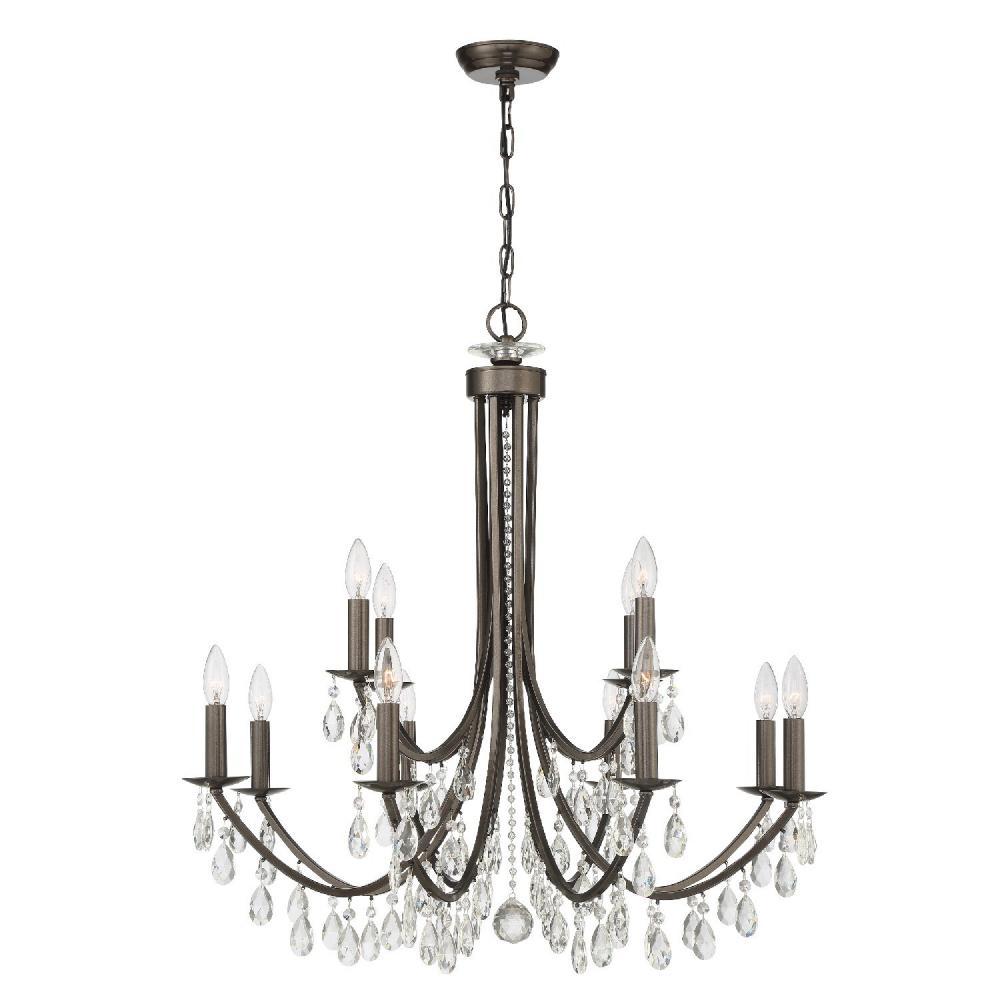 Bridgehampton 32'' Hand Cut Crystal Vibrant Bronze Chandelier