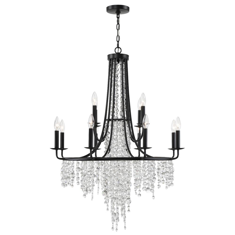 Gabrielle 30'' Matte Black Chandelier