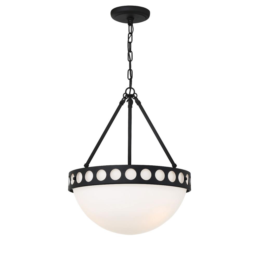 Kirby 3 Light Black Forged Chandelier