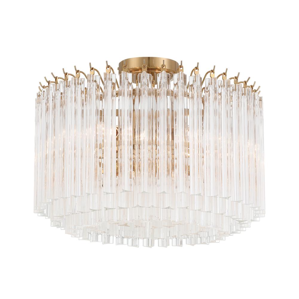 Lofton 5 Light Aged Brass Semi Flush Mount