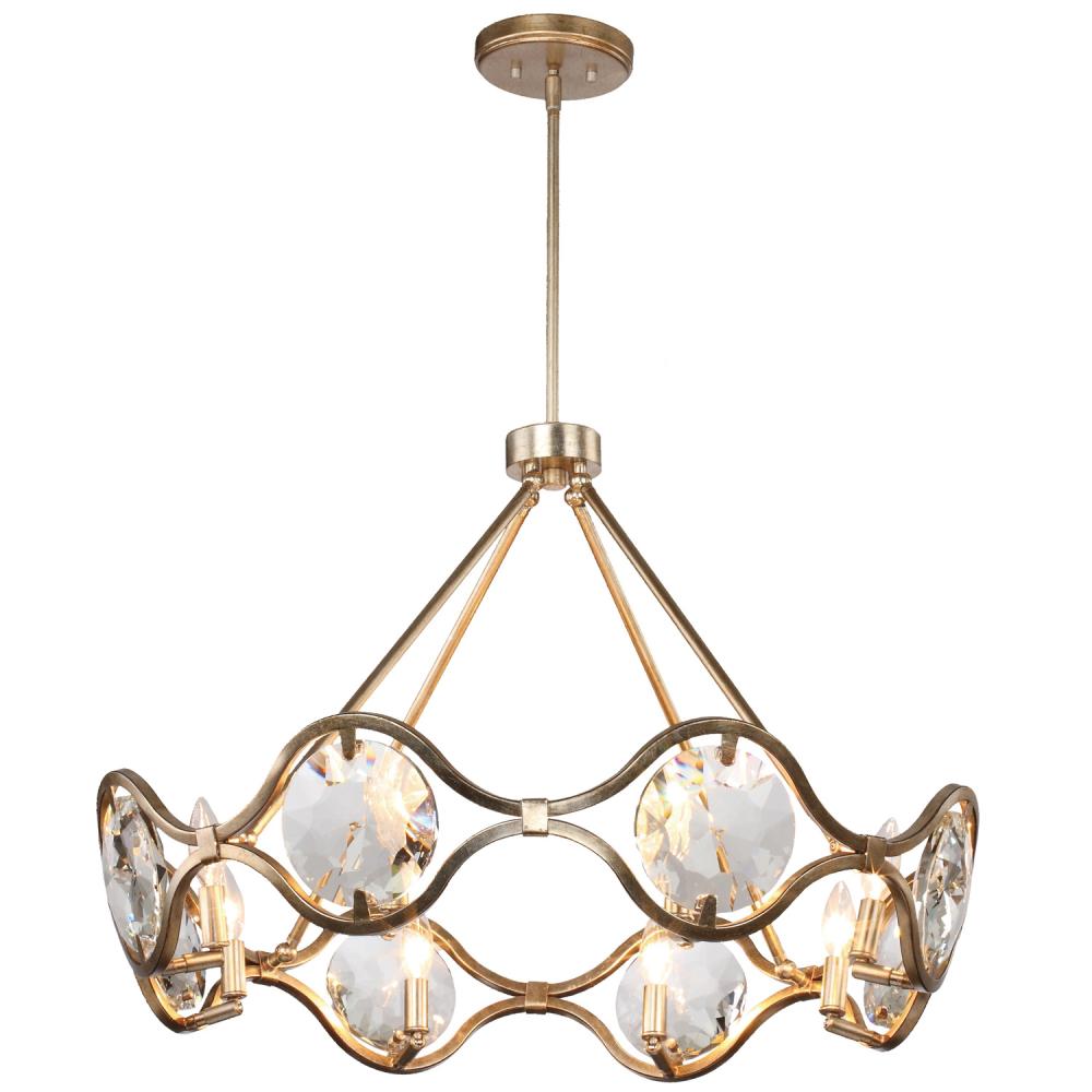 Quincy 8 Light Distressed Twilight Chandelier