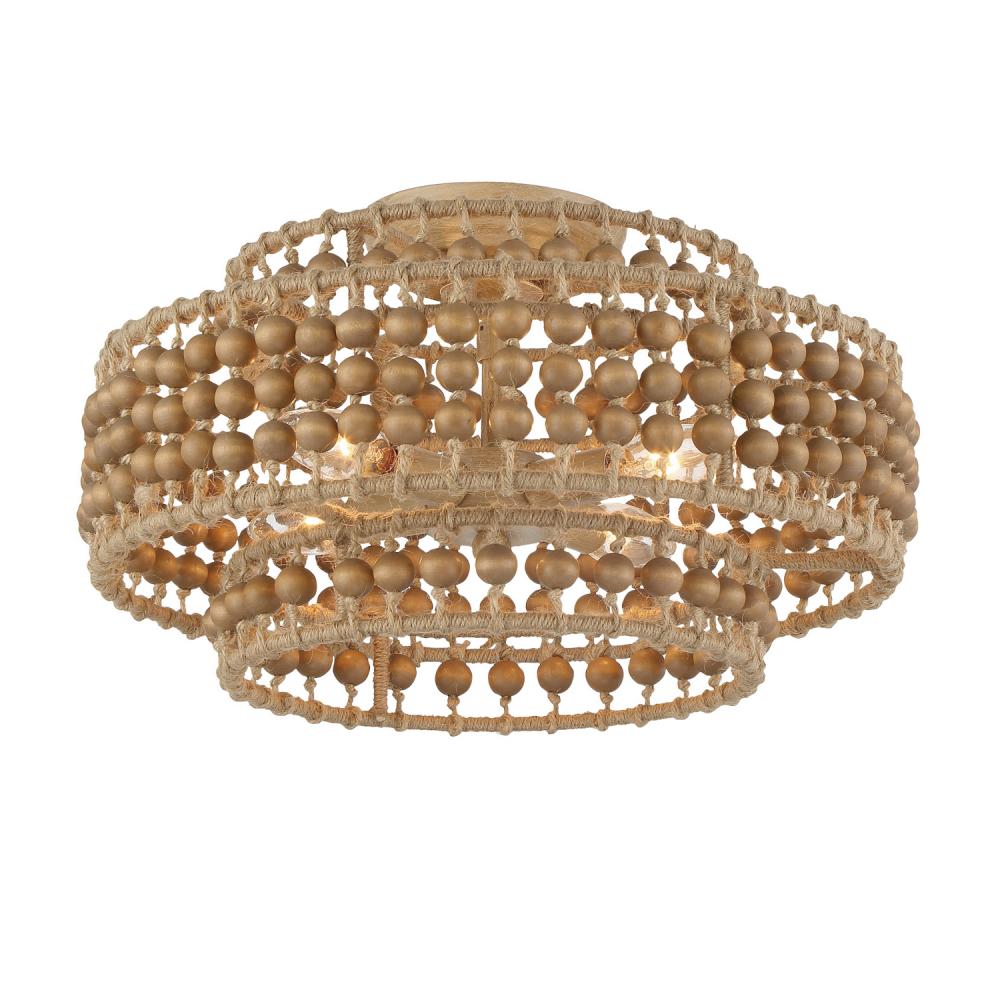 Silas 4 Light Burnished Silver Semi Flush Mount